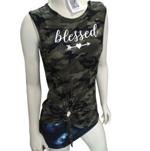 NEW Camo Print Sleeveless Softy Tee